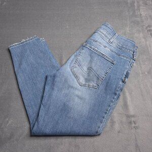 Silver Jeans Womens Avery Skinny Crop Jeans 33 Medium Wash High Rise Distressed